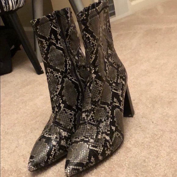 Jeffrey Campbell Snakeskin Heeled Booties - Picture 3 of 5